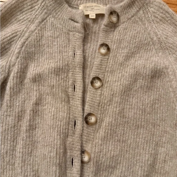 Sezane Gray Ribbed Cardigan - Picture 3 of 6